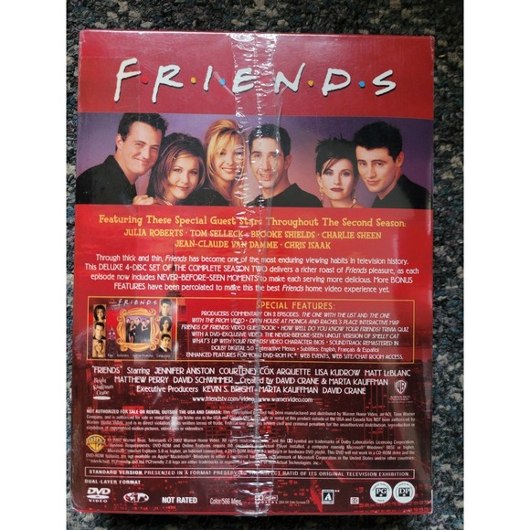 FRIENDS The Complete Second Season (DVD, New) Friends: Season 2 - Picture 2 of 2